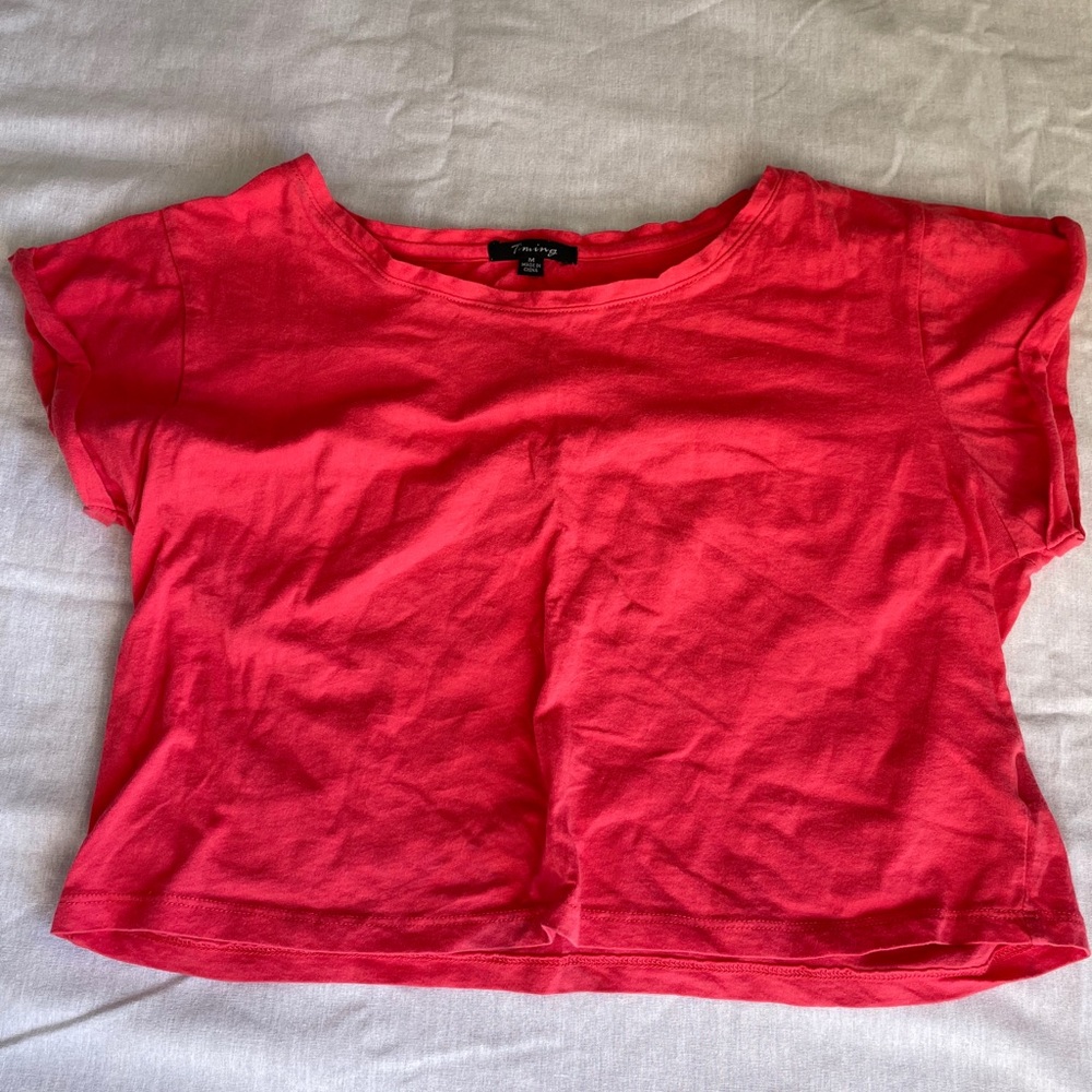 Peach crop top